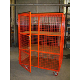 1220 x 700mm Lockable Cage Trolley with 3 Shelves - 500kg