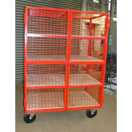 1220 x 700mm Lockable Cage Trolley with 4 Shelves - 500kg