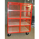 1220 x 700mm Lockable Cage Trolley with 4 Shelves - 500kg