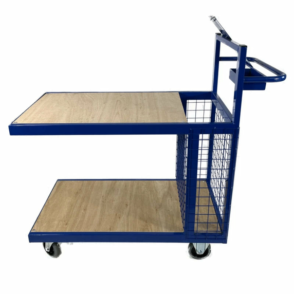 800 x 600mm Order Picking Trolley with Rear Mesh Section - 240kg
