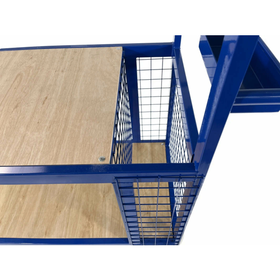 800 x 600mm Order Picking Trolley with Rear Mesh Section - 240kg