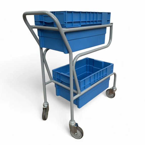 Twin Container Picking Trolley for 2 x 600 x 400mm Boxes - 75kg