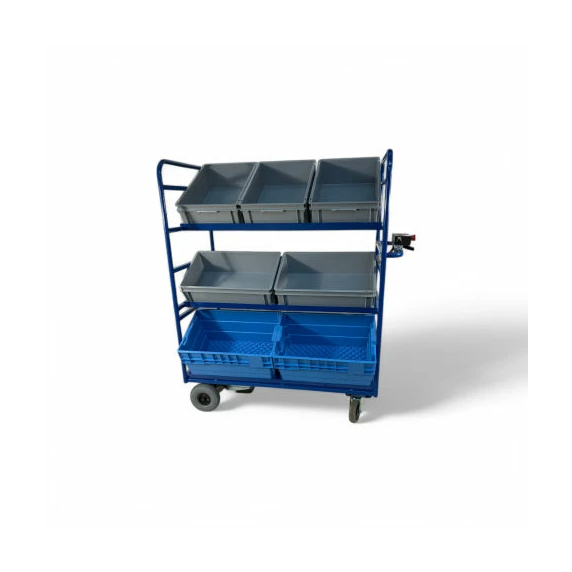 Powered Angled Tote Picking Trolley for 6 or 9 Totes
