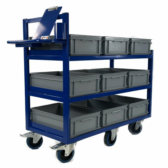 Heavy Duty 9 Tote Order Picking Trolley - 500kg