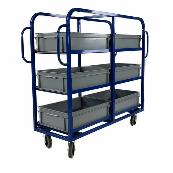 Narrow Aisle Order Picking Trolley for 6 Totes - 120kg