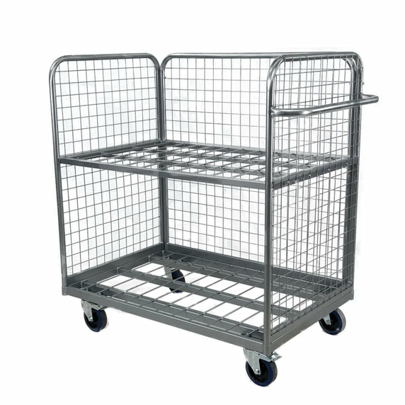 Compact 3 Sided Roll Cage Picking Trolley - 400kg