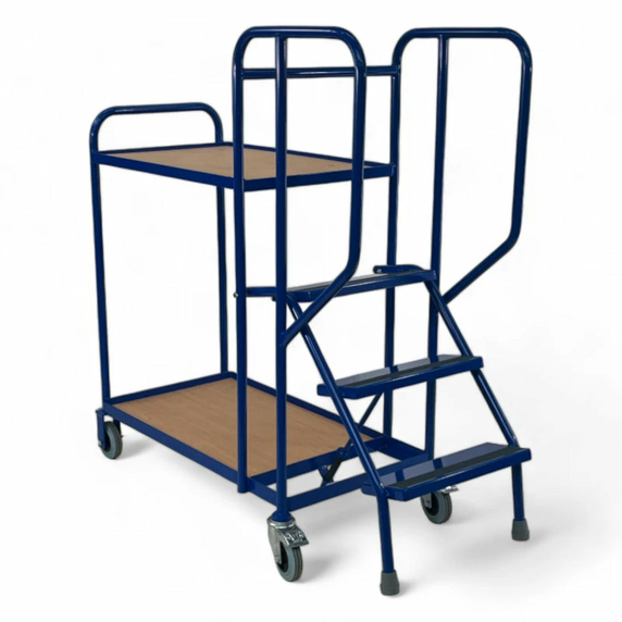 800 x 500mm Picking Trolley with 3 Steps & 2 Shelves - 250kg