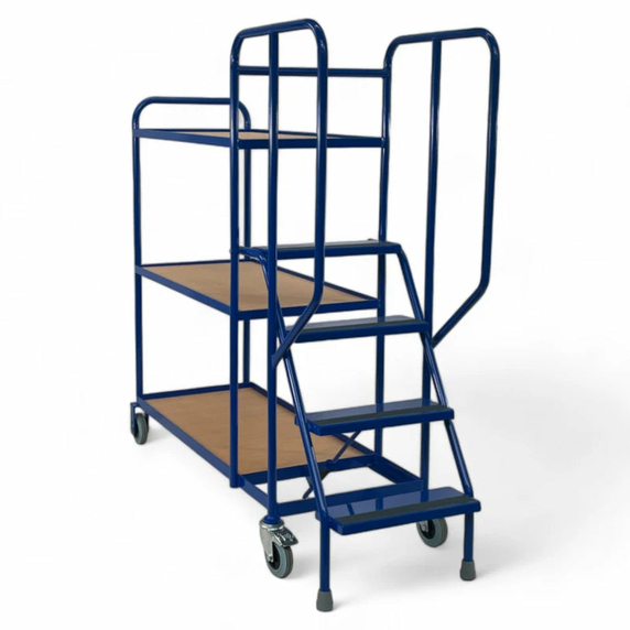 1000 x 500mm Picking Trolley with 4 Steps & 3 Shelves - 250kg
