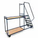1220 x 600mm Heavy Duty Picking Trolley with 5 Steps & 2 Shelves - 400kg