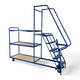 1220 x 600mm Heavy Duty Picking Trolley with 5 Steps & 3 Shelves - 400kg