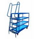 1220 x 600mm Heavy Duty Picking Trolley with Sliding Steps & 4 Shelves - 800kg