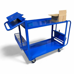 1000 x 600mm Order Picking Trolley with Fold Down Step - 300kg