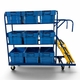 1220 x 610mm Picking Trolley with 3 Steps & 3 Shelves - 300kg