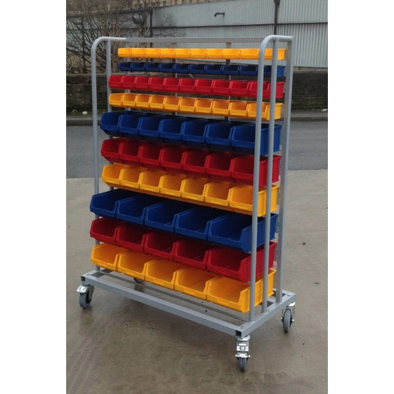 Small Parts Storage Trolley with 76 Bins