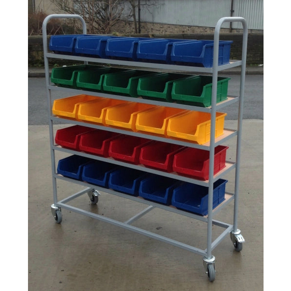 Small Parts Stock Trolley with 20 Bins