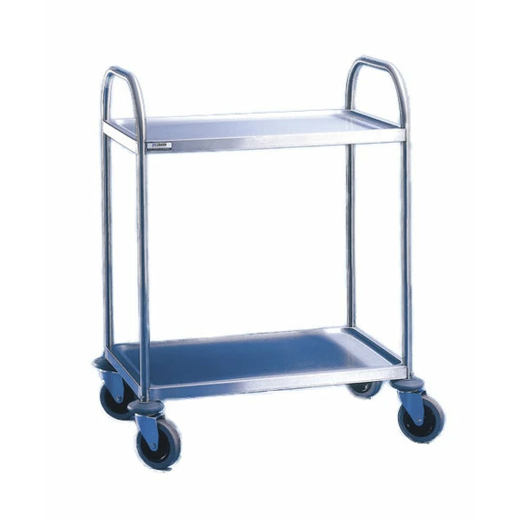 Medium 2 Tier Stainless Steel Trolley - 100kg