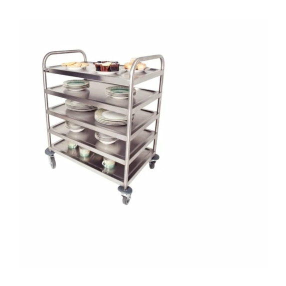 Medium 5 Tier Stainless Steel Trolley - 100kg