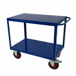 1000 x 600mm 2 Tier Shelf Trolley with Steel Shelves - 500kg