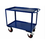 1000 x 600mm 2 Tier Shelf Trolley with Lipped Steel Shelves - 500kg
