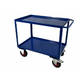1000 x 600mm 2 Tier Shelf Trolley with Lipped Steel Shelves - 500kg