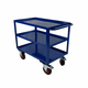 1000 x 600mm 3 Tier Shelf Trolley with Lipped Steel Shelves - 500kg