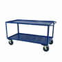 1600 x 800mm 2 Tier Shelf Trolley with Lipped Steel Shelves - 1000kg