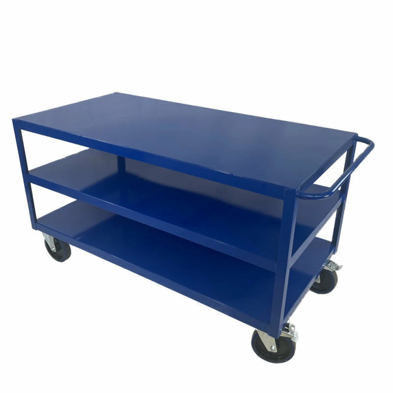 1600 x 800mm 3 Tier Shelf Trolley with Steel Shelves - 1000kg