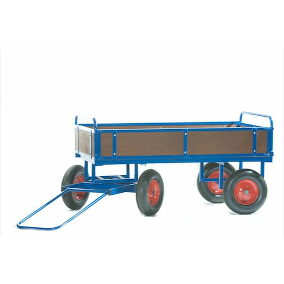 1500 x 700mm Pneumatic Turntable Truck with Timber Sides - 500kg