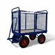 1220 x 700mm Pneumatic Turntable Truck with Mesh Sides - 500kg