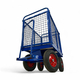 1220 x 700mm Pneumatic Turntable Truck with Mesh Sides - 500kg