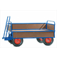 1220 x 700mm Pneumatic Turntable Truck with Timber Sides - 500kg