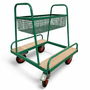 Double Sided Board Trolley with Basket - 500kg