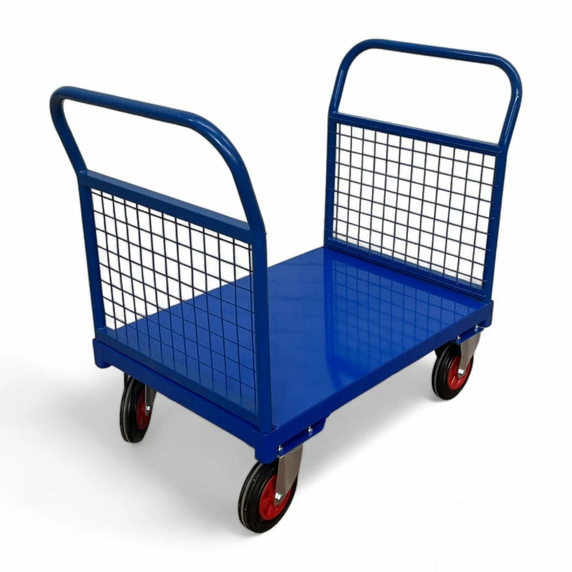 1000 x 700mm Steel Deck Double Mesh End Platform Truck - 500kg