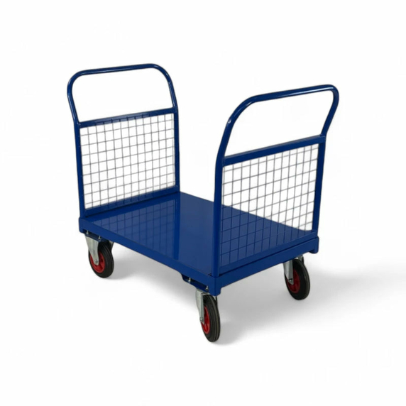 1000 x 700mm Steel Deck Double Mesh End Platform Truck - 500kg