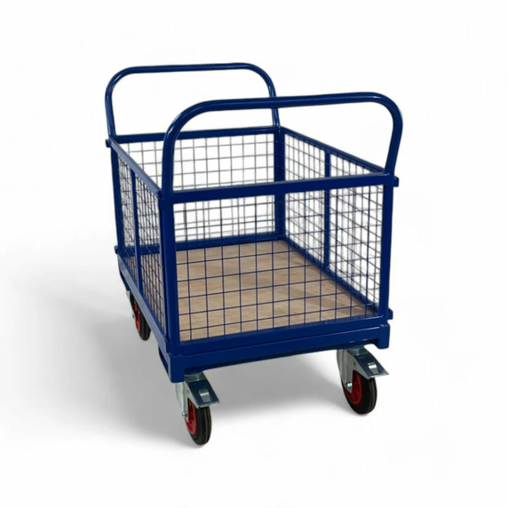 1000 x 700mm Platform Truck with Mesh Sides - 500kg