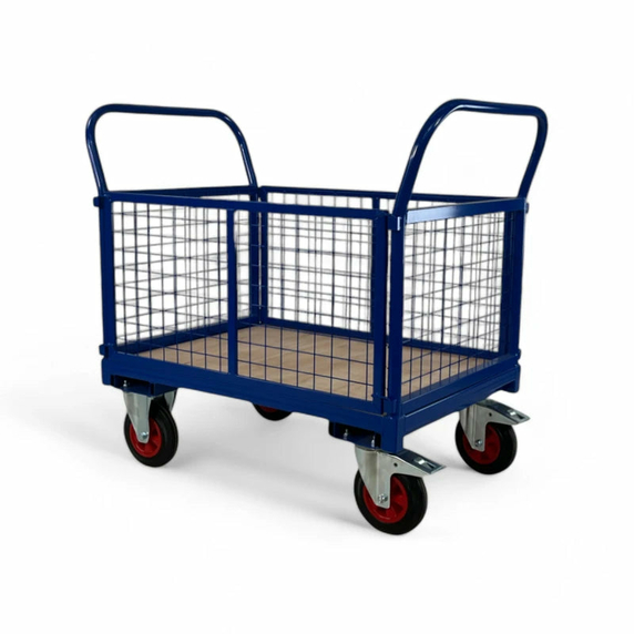 1000 x 700mm Platform Truck with Mesh Sides - 500kg