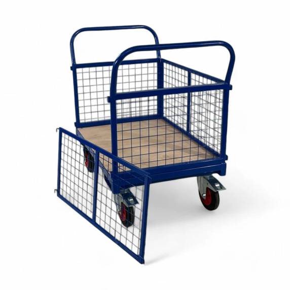 1000 x 700mm Platform Truck with Mesh Sides - 500kg