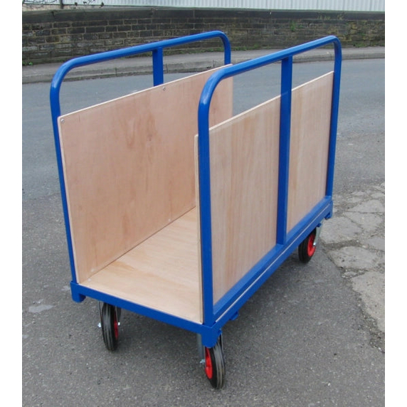 1220 x 610mm Long Load Platform Truck with Timber Sides - 500kg