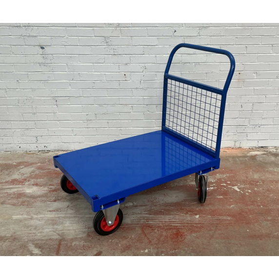1220 x 800mm Steel Deck Mesh End Platform Truck - 500kg