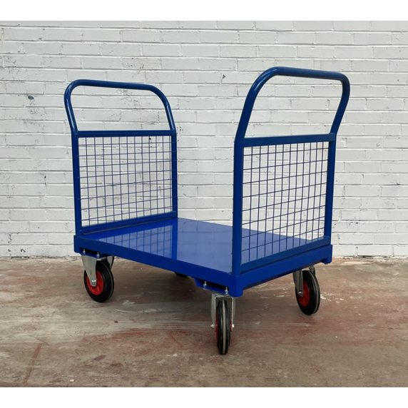 1220 x 800mm Steel Deck Double Mesh End Platform Truck - 500kg