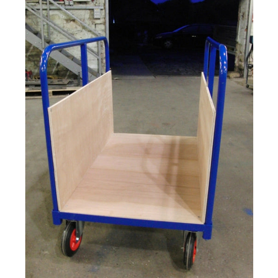1220 x 800mm Long Load Platform Truck with Timber Sides - 500kg