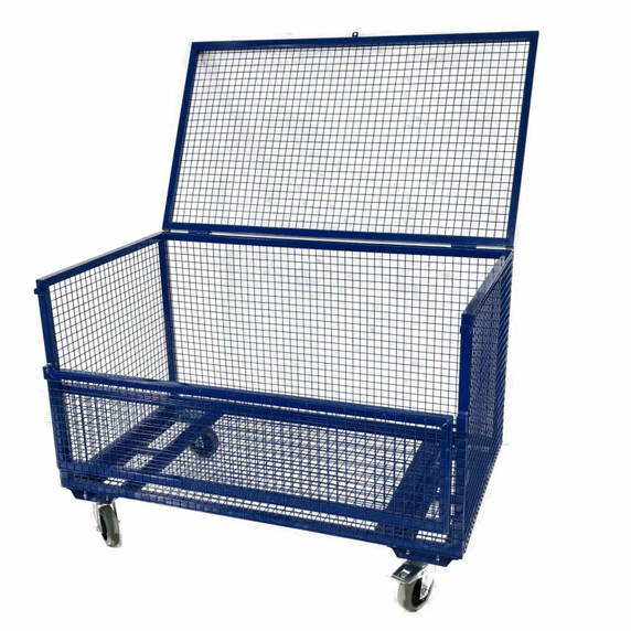 1170 x 650mm Light Duty Lockable Mesh Cage Trolley - 200kg
