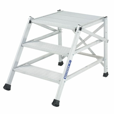 TB Davies KING-POD 3-Tread Aluminium Fixed Industrial Work Podium Steps (740mm Platform)