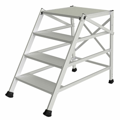 TB Davies KING-POD 4-Tread Aluminium Fixed Industrial Work Podium Steps (980mm Platform)